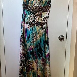 Cinderella Blue and Brown Strapless Gown for Weddings